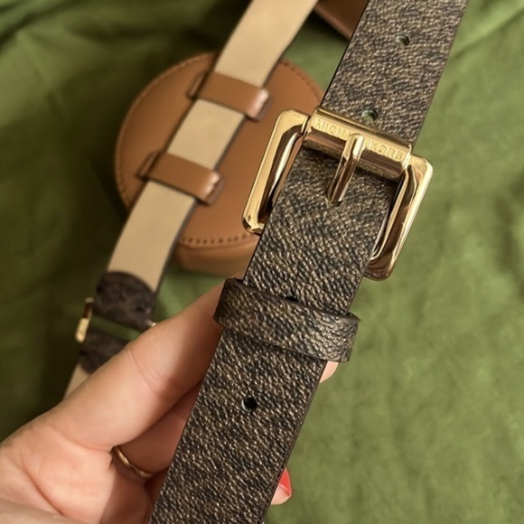 Brand New Michael Kors Genuine Leather Double Pouch Brown Belt Bag Fanny Pack - Picture 10 of 16